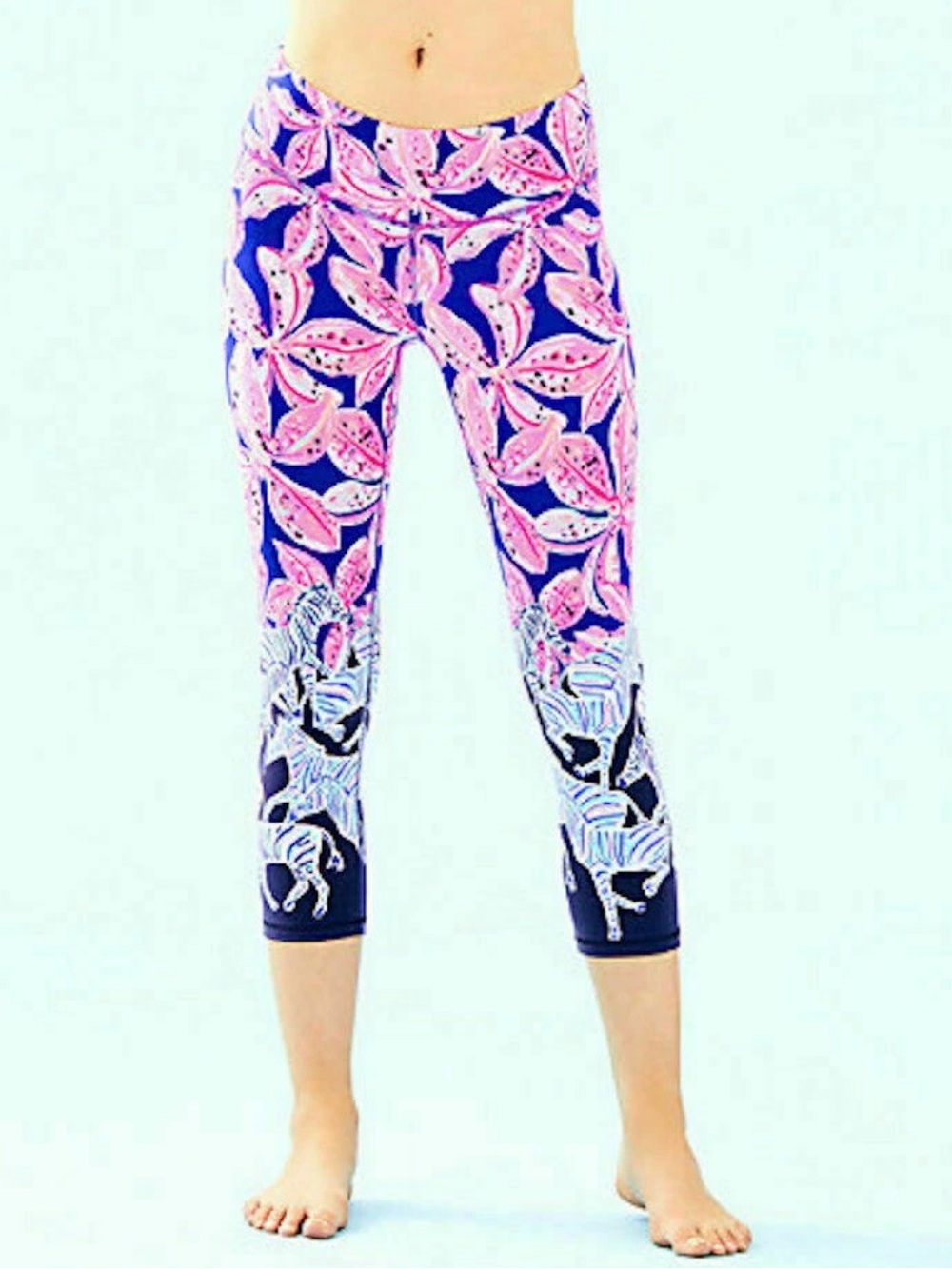Lilly Pulitzer Luxletic Jolena Weekender Cropped floral/zebra Leggings